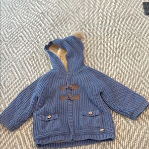 Mayoral Blue Knit Cardigan with Hood